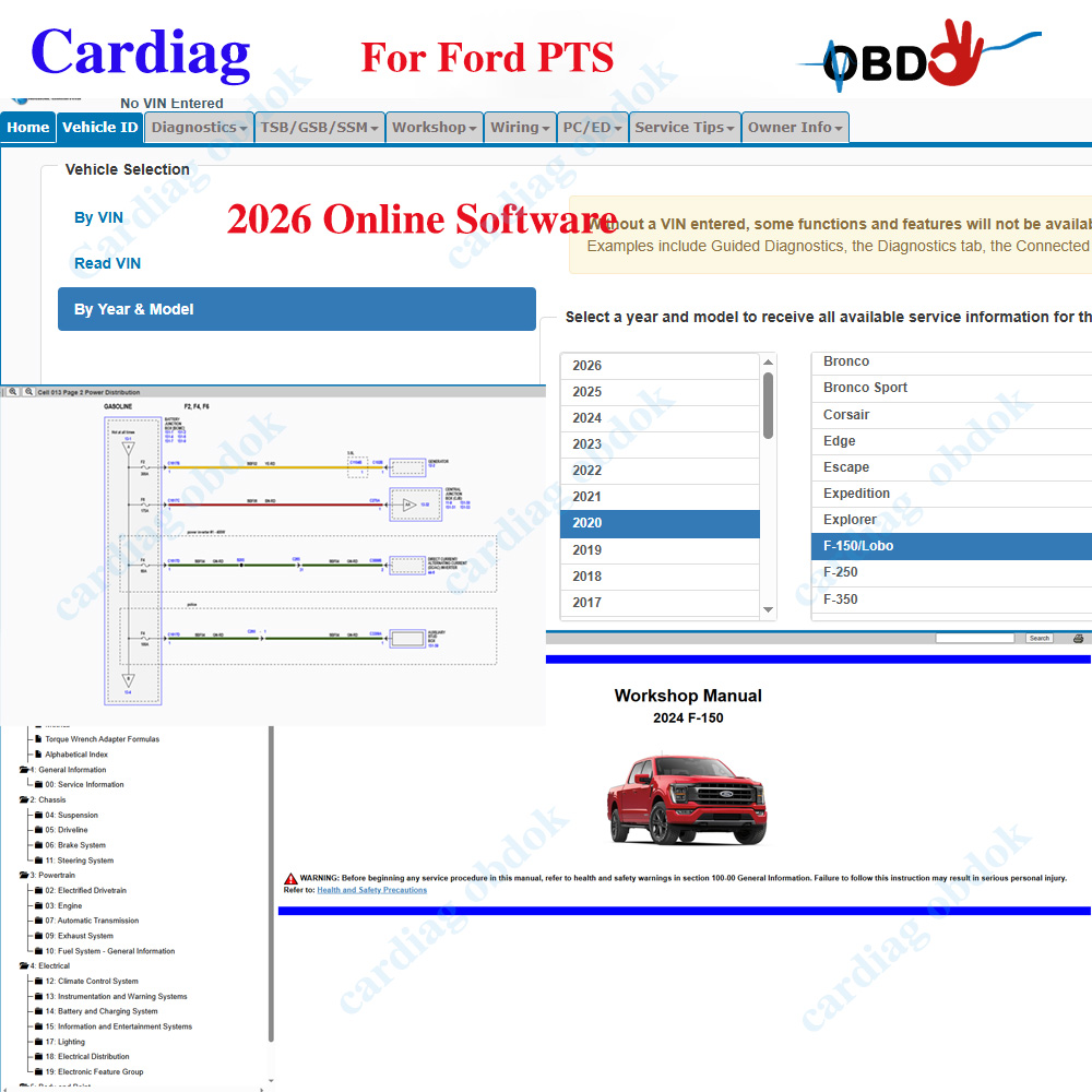 Workshop Tools Online - 2026 for Ford PTS Online Software