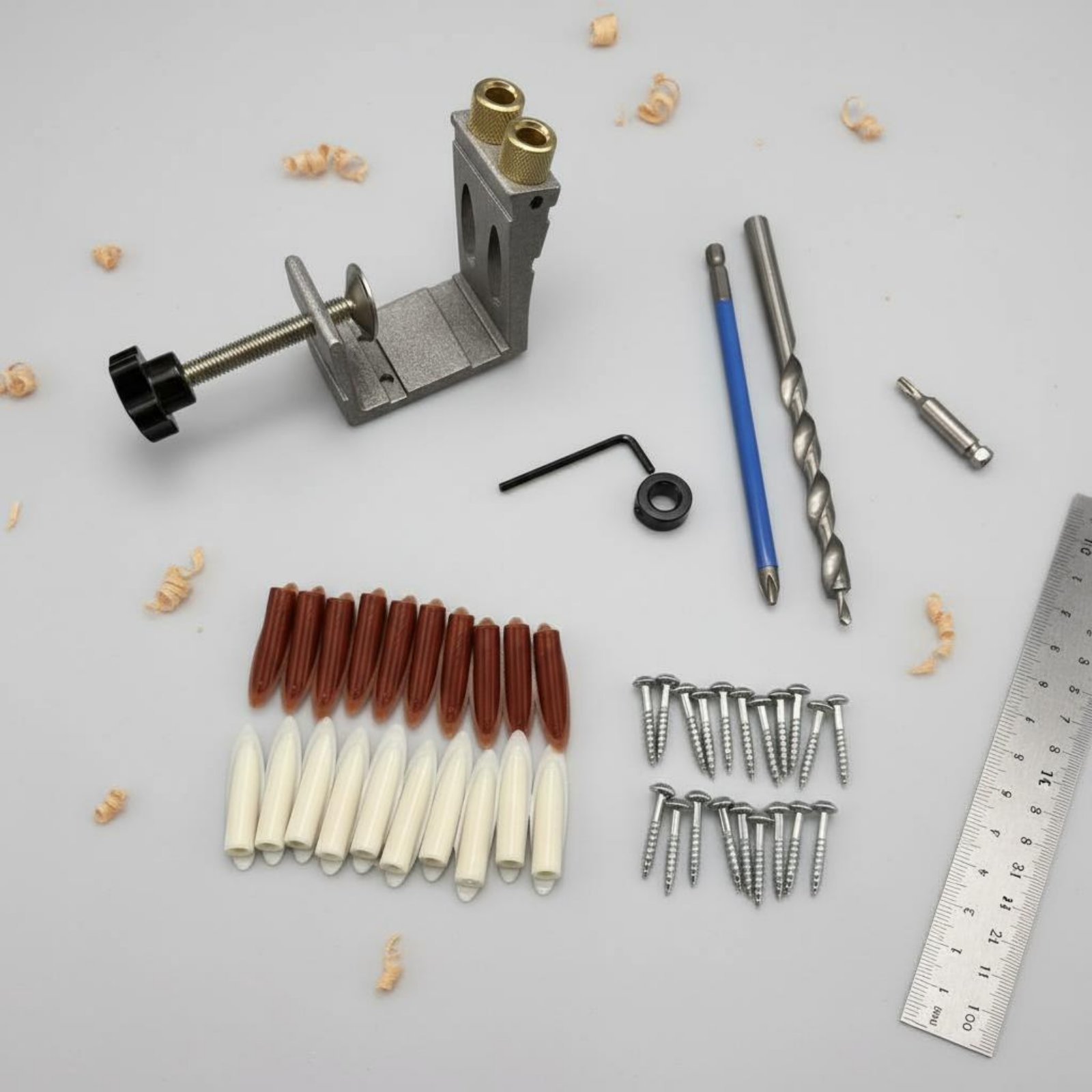 47 Pieces Angled Hole Drilling - огляд і ціна Pocket Hole Jig
