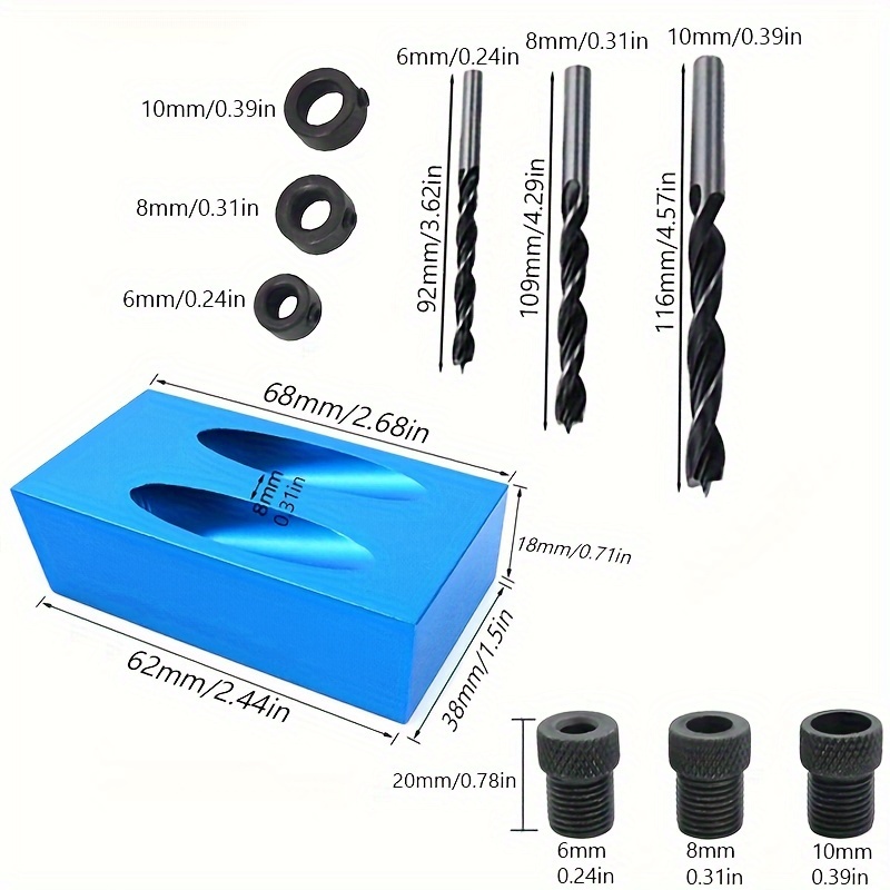 7/14pcs 15 Degress Oblique Hol - огляд і ціна Pocket Hole Jig