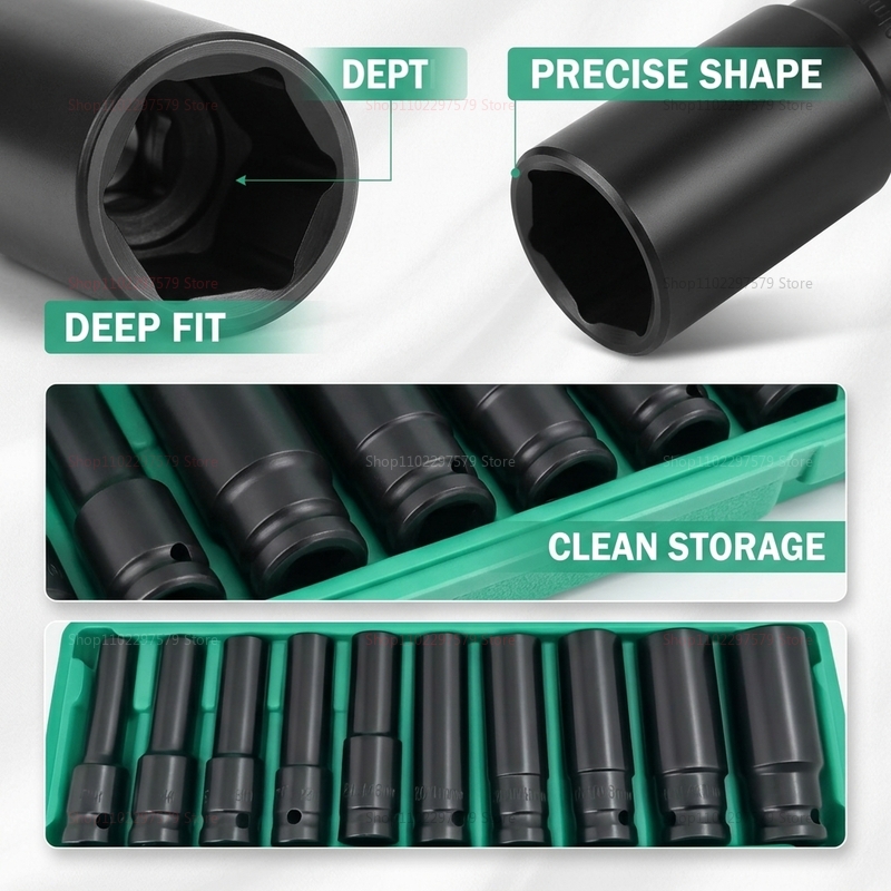10pcs Socket Wrench Set 8-24mm - огляд і ціна Car Workshop Tools Kit